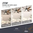 Thor 6 Brown Blades Fan with Light