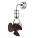 Venus Silver 3 Brown 300mm Wooden Textured ABS Blades Ceiling Cum Wall BLDC Fan