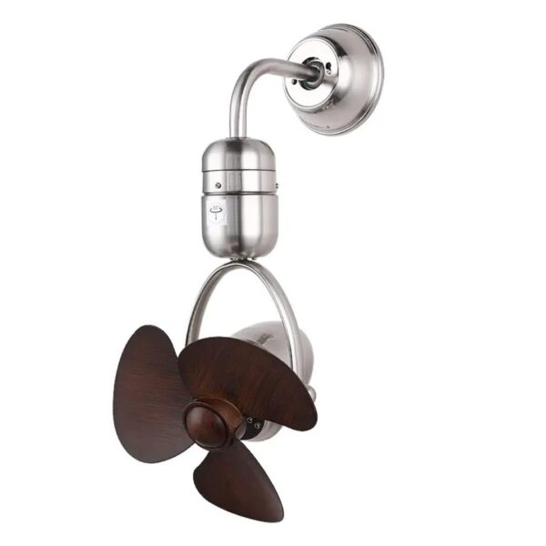 Venus Silver 3 Brown 300mm Wooden Textured ABS Blades Ceiling Cum Wall BLDC Fan - Image 2