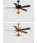 Richard 6 Glass Light Wooden Golden 52 Inch Fan
