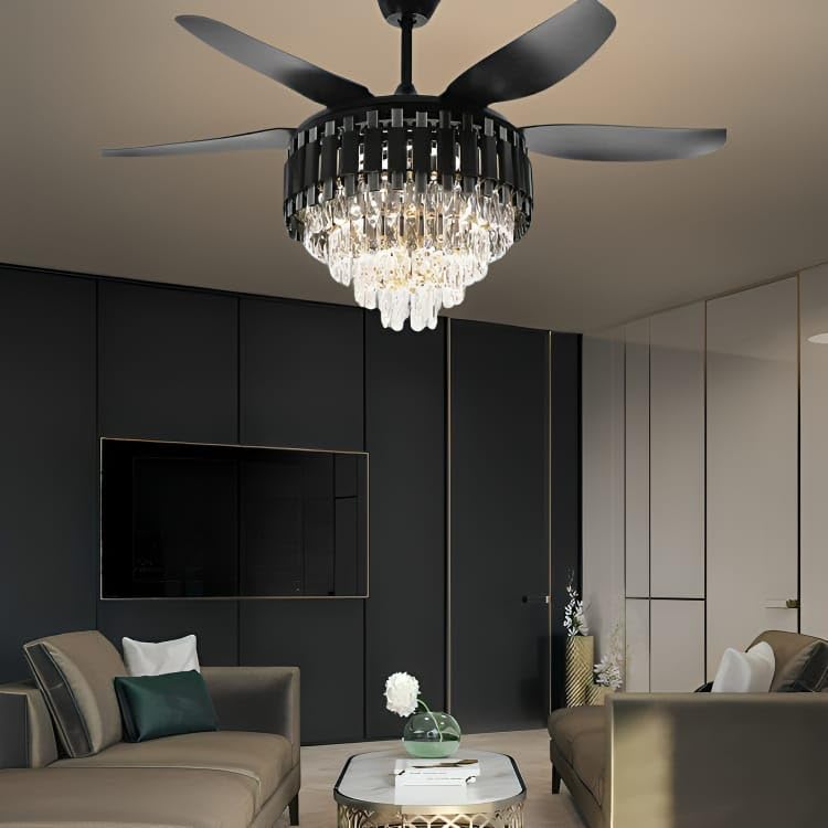 Akon Black Gold Crystal Chandelier Fan - Image 4