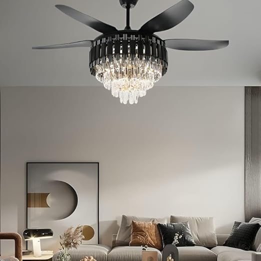 Akon Black Gold Crystal Chandelier Fan - Image 2
