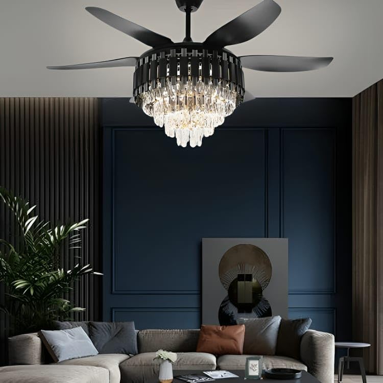 Akon Black Gold Crystal Chandelier Fan - Image 3