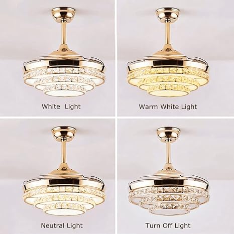 42" Crystal 3 Layers Chandelier Fan - Image 6