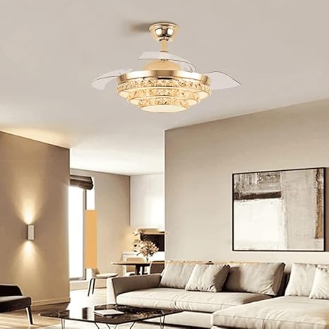 42" Crystal 3 Layers Chandelier Fan - Image 4