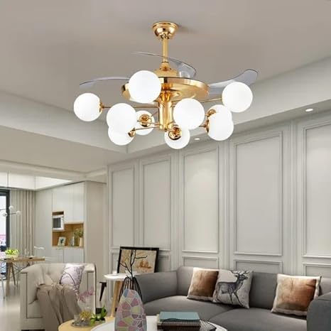 Milky Way 12 Light Frosted Glass Fan - Image 8