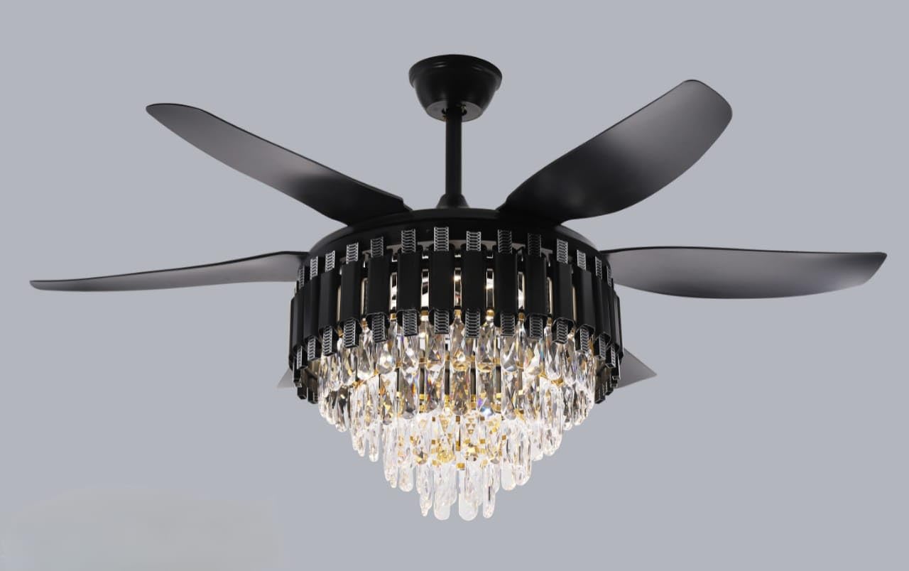 Akon Black Gold Crystal Chandelier Fan - Image 5