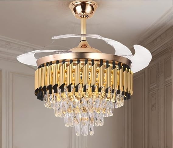 Sapphire K9 Crystal Chandelier Fan Light - Image 6