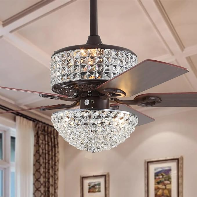 Michael Brown 52 Inch Crystal Chandelier Fan - Image 5