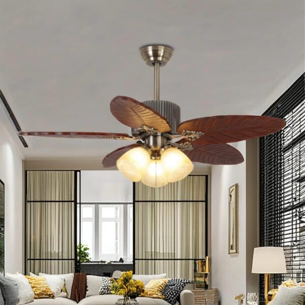 Groot 5 Brown Palm Leaf Ceiling Fan - Image 3