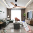 Teak 52 inch Black 3 Solid Wooden Blades Ceiling Fan