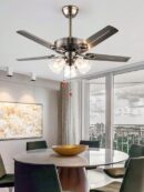 Richard 3 Glass Light Chandelier Fan