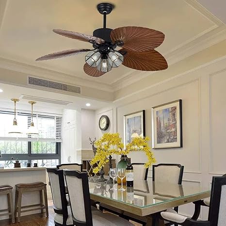 Almighty 5 Brown Palm Leaf Wooden Crafted Blades Fan - Image 9