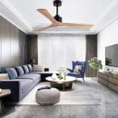 Teak 52 inch Black 3 Solid Wooden Blades Ceiling Fan