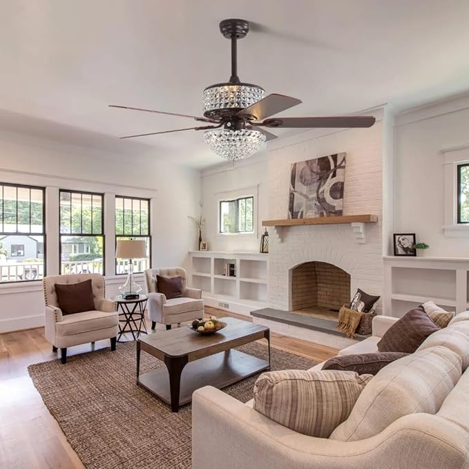 Michael Brown 52 Inch Crystal Chandelier Fan - Image 3