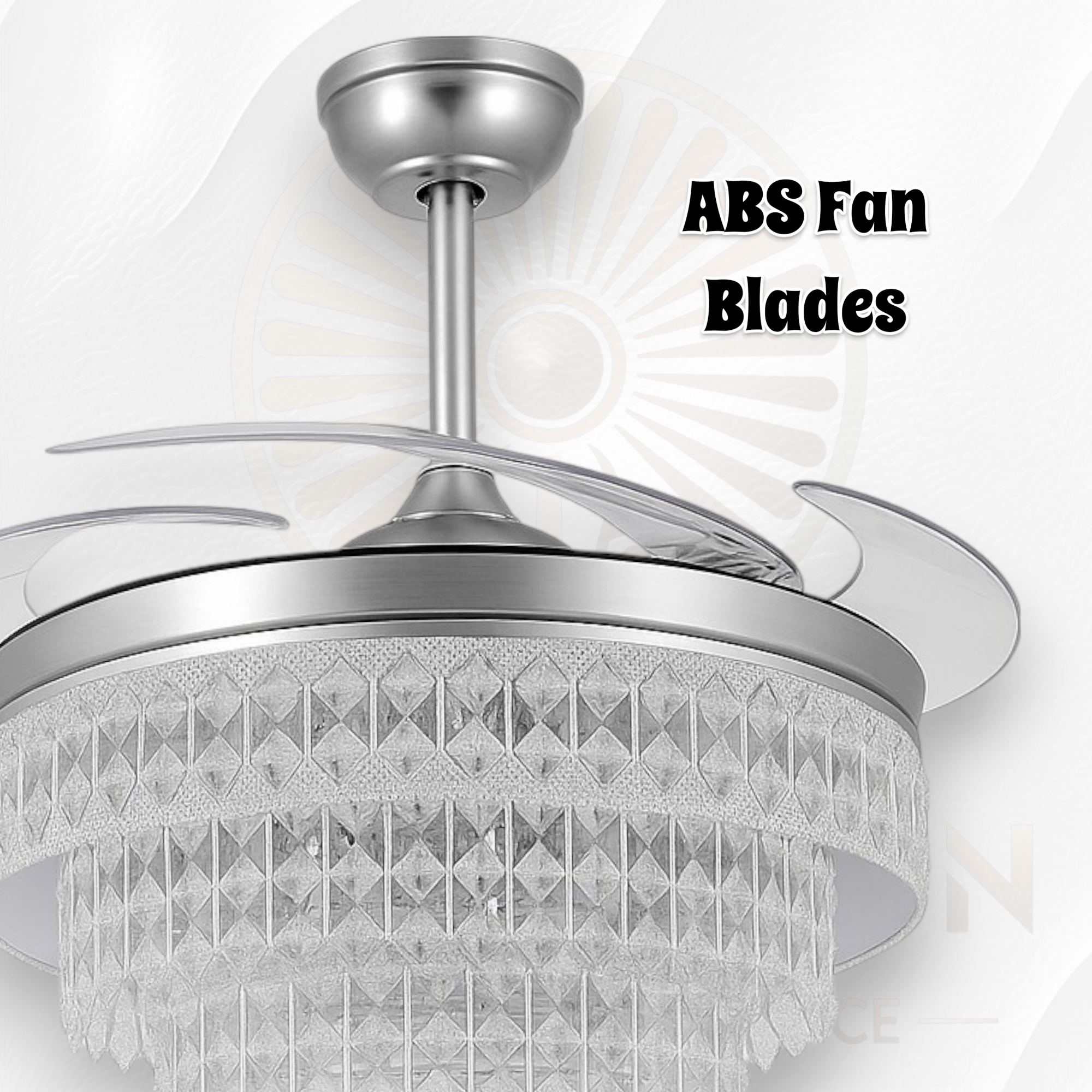 Polka Silver 42" Crystal Chandelier Fan - Image 6