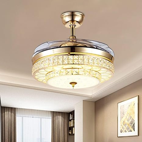 Adah Golden 42 inch with K9 Crystal Retractable Fan - Image 5