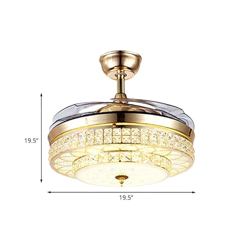 Adah Golden 42 inch with K9 Crystal Retractable Fan - Image 3