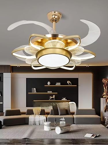 Flora Golden 8 Acrylic Leaves Flower Shape Light Fan