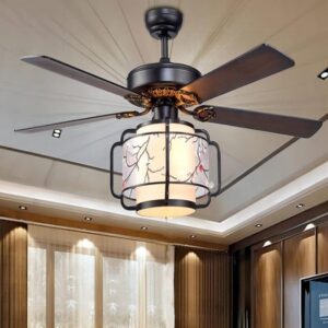 Wooden Texture 42 Inch Fan with Light