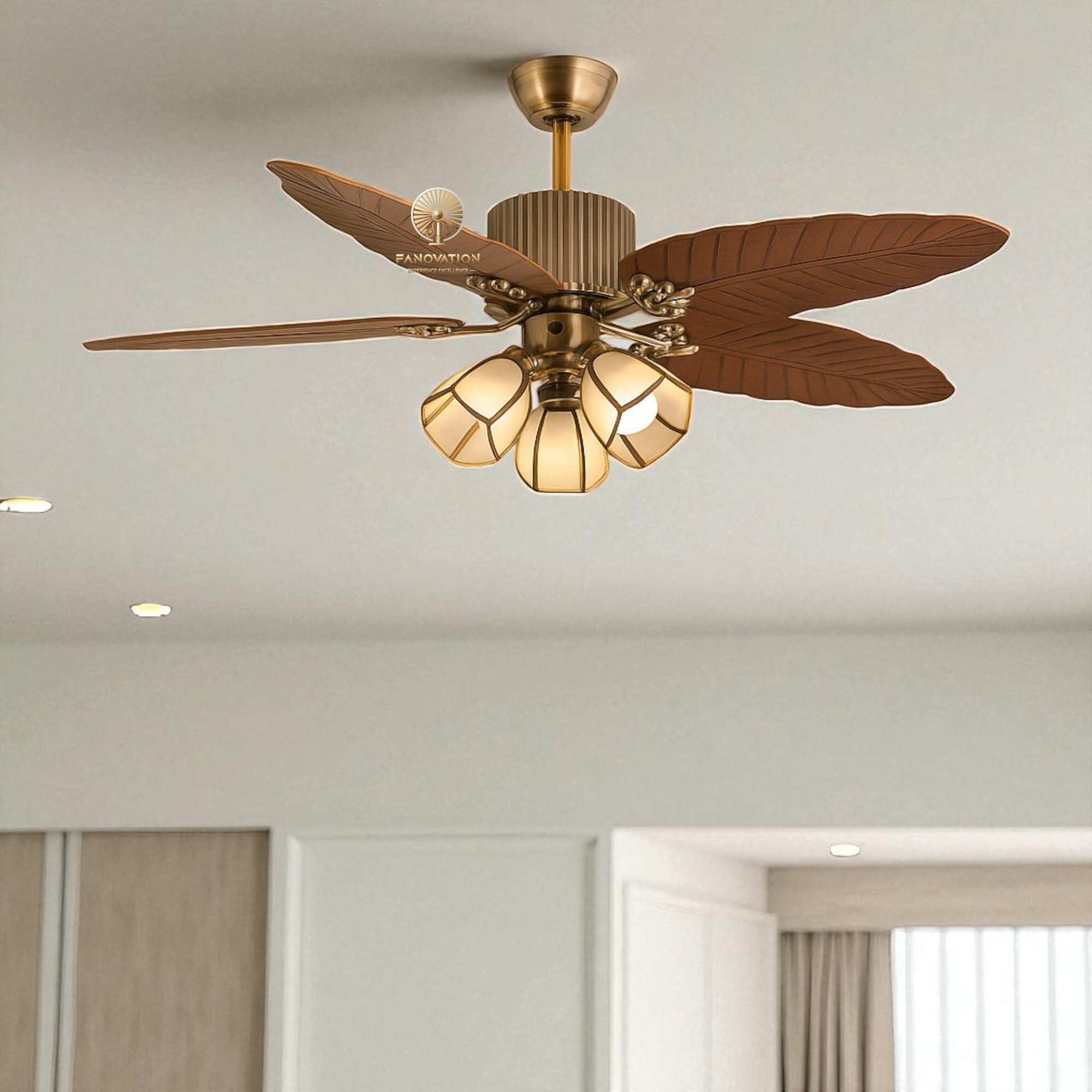 Spartan 5 Brown Palm Leaf Fan