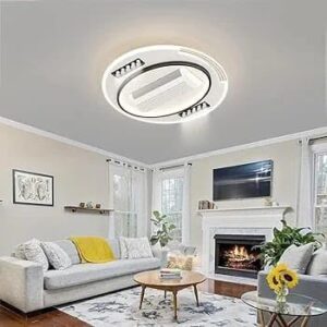 Bladeless Fan with Light White Body Round Ceiling Fan