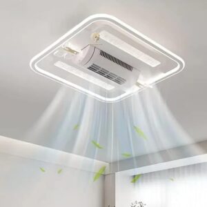 Bladeless Square Fan with Light White Body Ceiling Fan