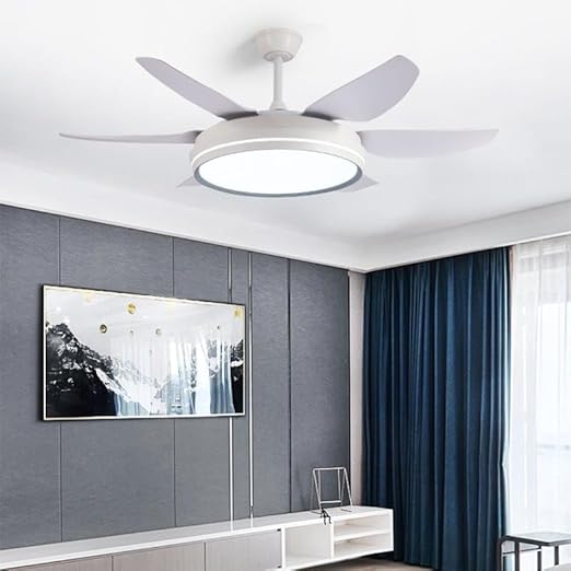 ABS Blades 52 Inch BLDC Ceiling Fan White Body LED Tricolour Light