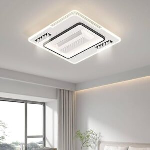 Bladeless Fan with Light White Body Square Ceiling Fan Lamp