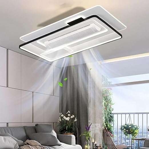 Bladeless Rectangular Fan with Light White Body Ceiling Fan - Image 3